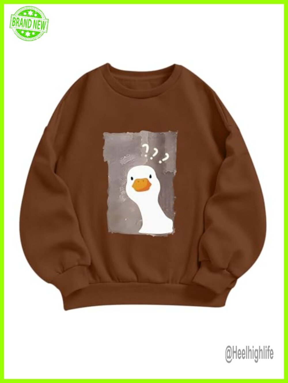 Cute Duck Graphic Sweatshirt Women Crewneck Pullover Loose Fit